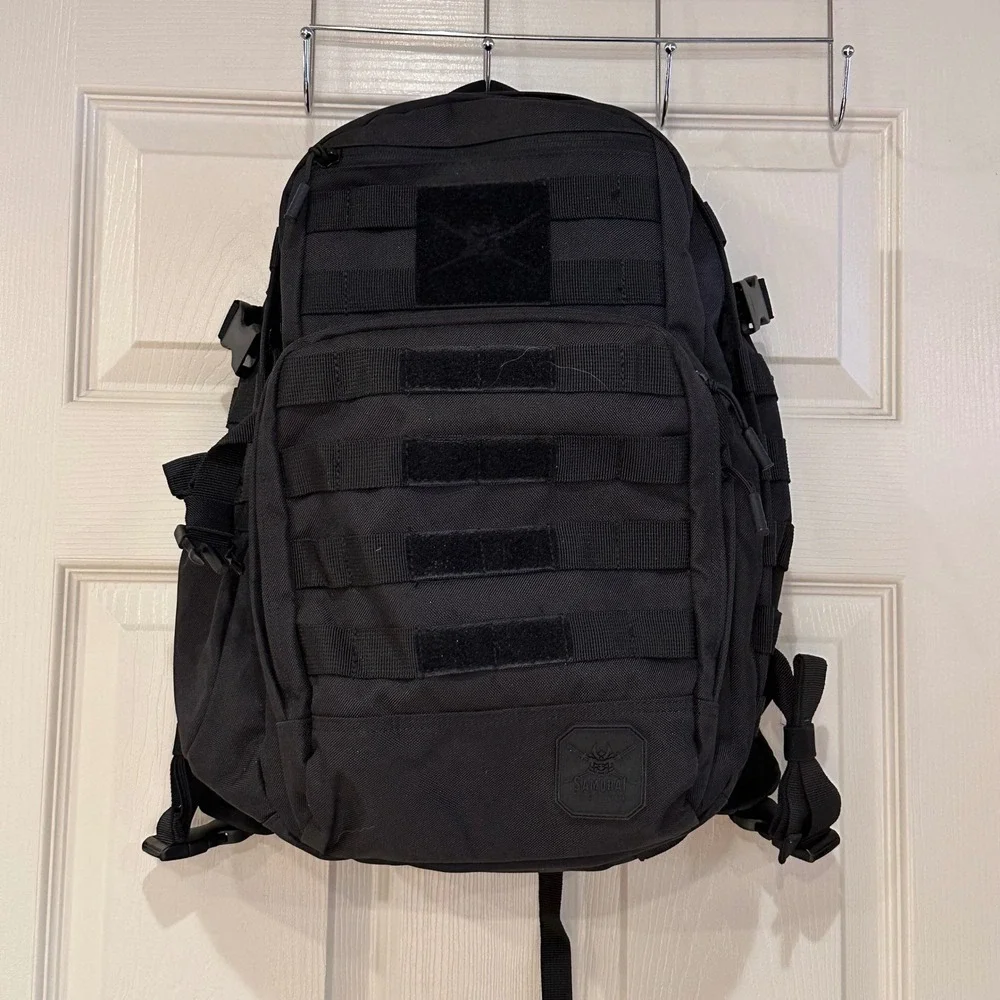 Samurai Tactical Daypack Black Molle Military Style Backpack Mens